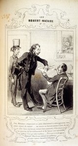 フィリッポンのアイデアや伝説を描いたイラストを「Les Cent and Robert Macaire」と題して紹介しています。