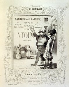 フィリッポンのアイデアや伝説を描いたイラストを「Les Cent and Robert Macaire」と題して紹介しています。 作： Honoré Daumier