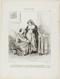 「プリュドンは私たちを社会主義者の宴会に出席させようとしなかった。 作： Honoré Victorin Daumier