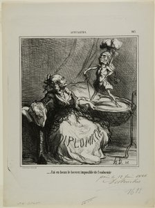 「どんなに揺すっても、寝かしつけることはできない。 作： Honoré Victorin Daumier