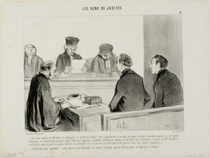 「裁判所は、証拠を衡量し、怠慢から生じる利益を配分した上で、控訴および同様のすべての手続きを破棄し、控訴人を免責し、その費用に関して下級裁判所の判決を修正する。 作： Honoré Victorin Daumier