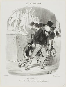 サロンを訪ねて明らかに彫刻家たちは皆エッチな集団である。 作： Honoré Victorin Daumier