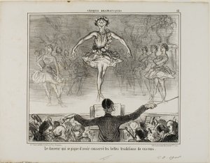 ヴェストリの偉大な伝統を守ってきたと主張するダンサー（『Croquis Dramatiques』より第12版