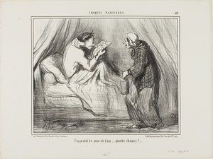 「元旦に抗議行動！なんという幸運！ 作： Honoré Victorin Daumier