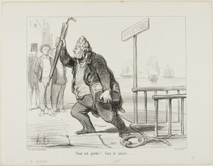 "すべては失われた-キャッシュボックスを救え" 作： Honoré Victorin Daumier