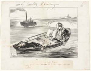 不愉快な出会い、『レ・カノティエ・パリジャン』より16枚目 作： Honoré Victorin Daumier