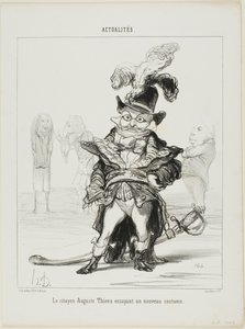 新しいコスチュームを試着するティエール市民（Actualitésより114枚目 作： Honoré Victorin Daumier