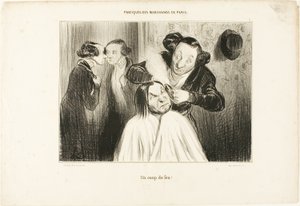 タイプ・パリジェンヌ』より「火事だ！」、プレート35 作： Honoré Victorin Daumier