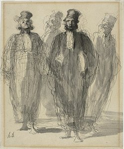4人の弁護士 作： Honoré Victorin Daumier