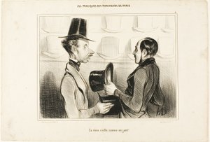 「手袋のように体にフィットする！」タイプ・パリジャンの34番プレート 作： Honoré Victorin Daumier