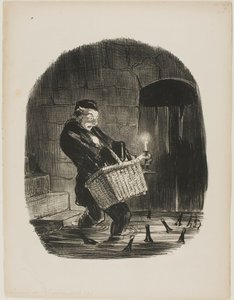川に近いアパートを借りるのは不便、Locataires et Propriétairesより第13版 作： Honoré Victorin Daumier