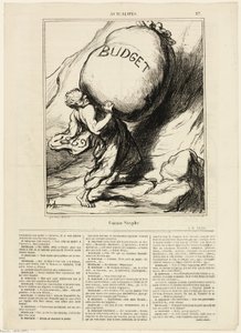 まるでシジフォスのように、『Actualités』より27枚目 作： Honoré Victorin Daumier