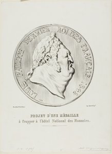 ルイフィリップ、フランス最後の王 1848年国立造幣局が製造するメダルのデザイン 作： Honoré Victorin Daumier