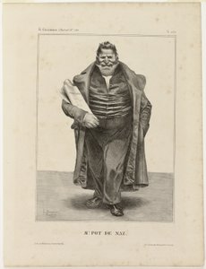 Mr.ポット・デ・ナズ...、漫画家セレブリティより270プレート 作： Honoré Victorin Daumier