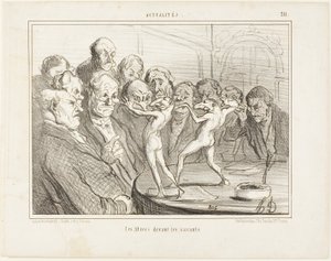 科学者以前のアステカ、プレート211より Actualités 作： Honoré Victorin Daumier