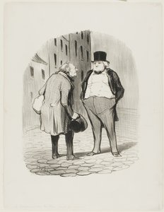 ブルジョワと仕立て屋、『レ・ボン・ブルジョワ』より5枚目 作： Honoré Victorin Daumier
