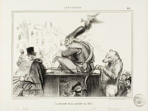 1855年のクールティール号の下降、プレート165、『Actualités』より 作： Honoré Victorin Daumier