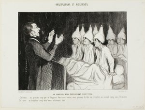 著名な寄宿学校の寮、第14皿『教授と悪党』より 作： Honoré Victorin Daumier