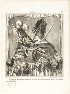 新しいナポリの道化師。悪魔に連れ去られる代わりに、悪魔の祝福を受ける。 作： Honoré Victorin Daumier
