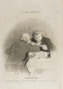 牡蠣の季節の到来。「牡蠣が嫌いな人がいることを想像してほしい。 作： Honoré Victorin Daumier