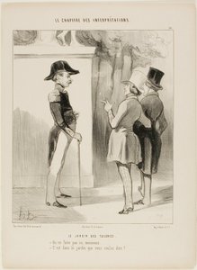 チュイルリー公園「ここは禁煙です- ここは禁煙です！庭でということですか？ 作： Honoré Victorin Daumier
