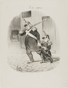 大パレードの日、レ・パパスより6枚目 作： Honoré Victorin Daumier
