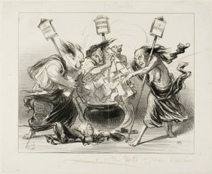 料理人が多すぎるとスープが腐る、129皿（Actualitésより 作： Honoré Victorin Daumier