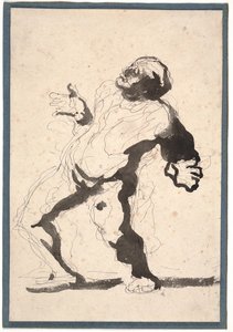 俳優（ペンとインクと紙で洗う） 作： Honoré Daumier