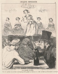 シャンゼリゼへ 作： Honoré Daumier