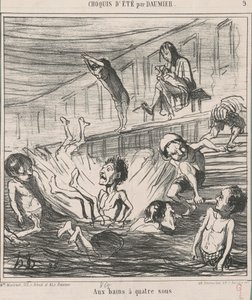四銭風呂で 作： Honoré Daumier
