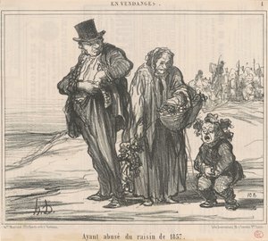 1857年のブドウを乱用した 作： Honoré Daumier