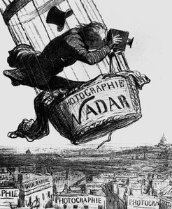 ナダールことガスパール・フェリックス・トゥルナション（1820-1910）の風刺画 1862年（彫刻 作： Honoré Daumier