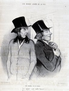 ドーミエによる奨学金受給者に関する漫画（1844年4月16日付「シャリヴァリ」掲載 作： Honoré Daumier