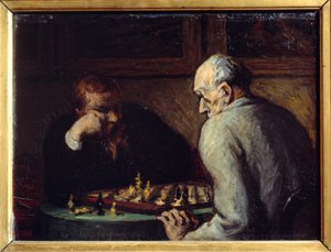 オノレ・ドーミエ（1808-1879）のチェスプレイヤーたち 19世紀 作： Honoré Daumier