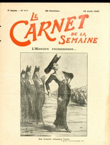 Le Carnet de la semaine "の表紙、モノクロの風刺画 作： Honoré Daumier