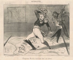 書斎で働く皇帝ニコラス 作： Honoré Daumier