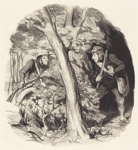 森の出会い 作： Honoré Daumier