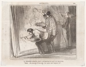絵画サロン開幕前の最後の一週間…（時事）、『ル・シャリヴァリ』より 作： オノレ・ドーミエ