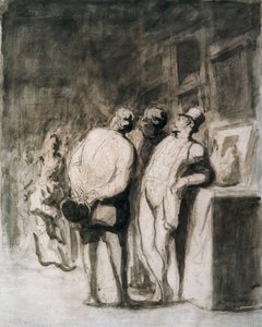 三人の目利き。 オノレ ドーミエ (1808-1879) の素描、フランス美術、19 世紀のリアリズム。 シカゴ美術館（アメリカ）。 作： Honoré Daumier