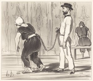 ラブルドー夫人が初めてのレッスンを受ける 作： Honoré Daumier