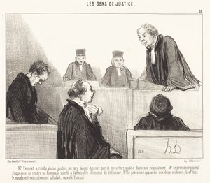 弁護士さんは完全な正義を行いました... 作： Honoré Daumier