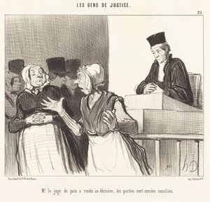 治安判事が決定を下しました... 作： Honoré Daumier