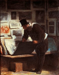オノレ・ドーミエ（1808-1879）による版画愛好家 作： Honoré Daumier