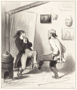 彼の最後のイーゼルを燃やしたとき！ 作： Honoré Daumier