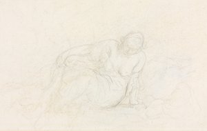 彼女の腕に寄りかかって横になっている女性 (裏面)