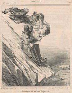危険な斜面に立って 作： Honoré Daumier