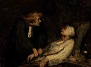 The Hypochondriac (架空の病人) 作： Honoré Daumier