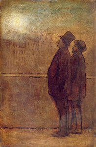 ナイト・ウォーカーズ（油彩・板） 作： Honoré Daumier