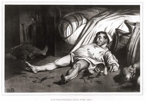 1834年4月14日トランスノナン通りの大虐殺（リトグラフ） 1837年 作： Honoré Daumier