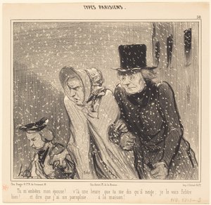 あなたは私を悩ませています、私の妻!... ここで 1 時間です... 作： Honoré Daumier